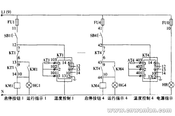 電伴熱帶溫度控制原理圖